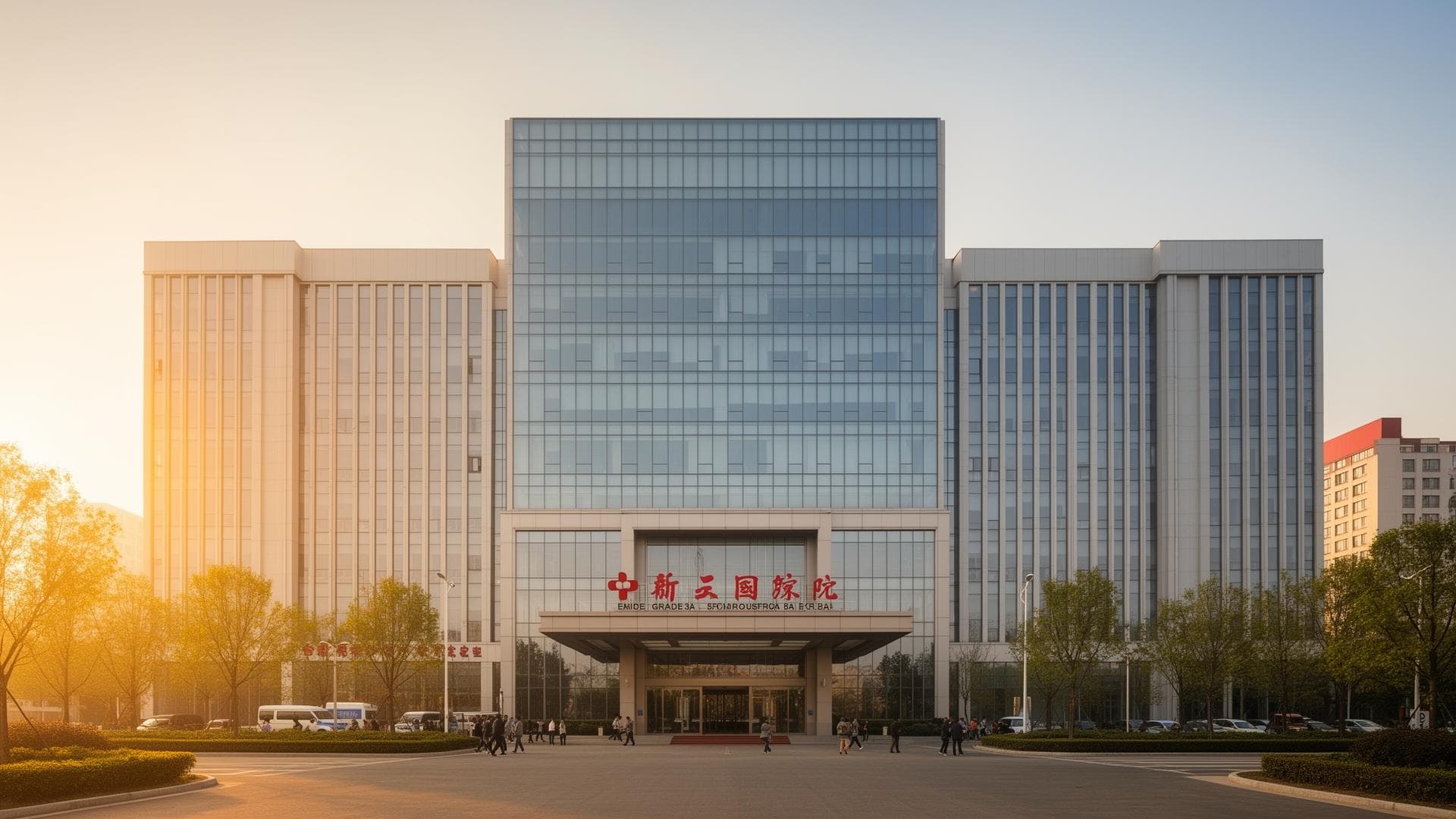 Modern Grade 3A hospital exterior in China