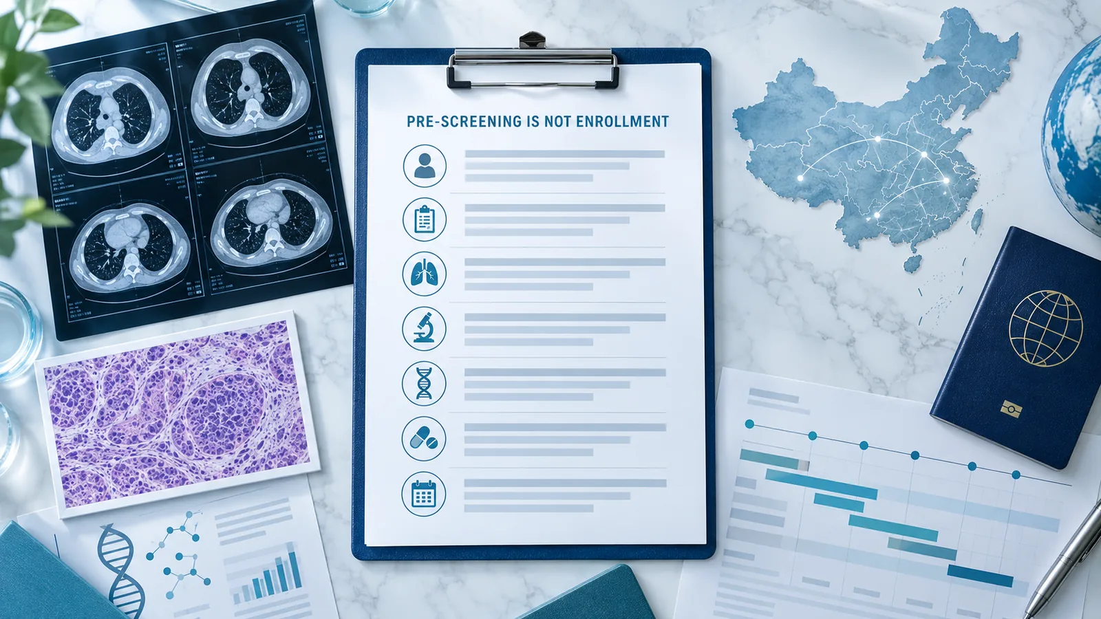 Pre-screening does not confirm clinical trial enrollment