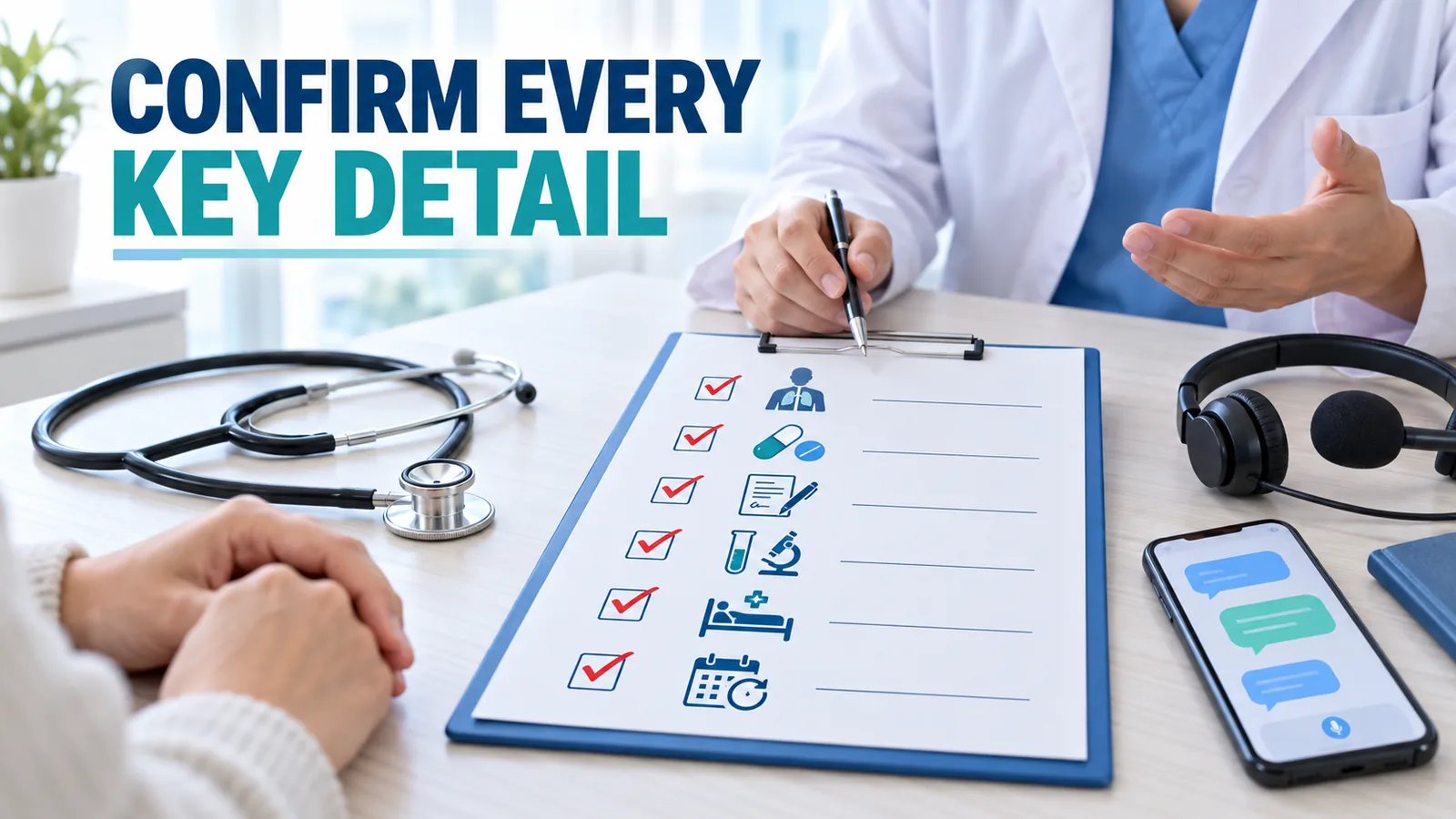 Confirm every key medical detail